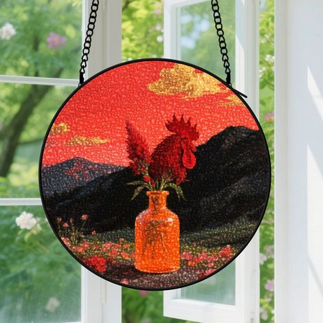 16cm Suspension décorative vitrale pour fenêtre, décoration maison, patio et jardin, cadeau pour amis et famille (1/5)
