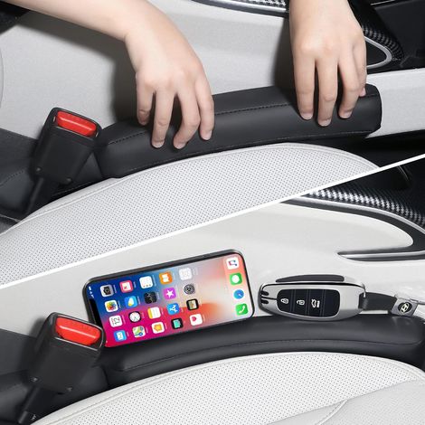Organisateur Siège Auto - Cache Espace Entre Siège Et Console Centrale - Compatible Majorité Voitures SUV Utilitaire - Noir - Lot De 2 (1/5)