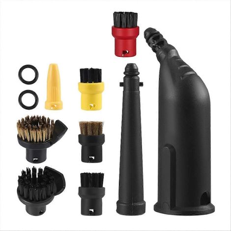 Accessoires pour nettoyeurs vapeur SC1, SC2, SC3, SC4, SC5, CTK10 et CTK20 : brosse ronde, brosses pour joints, raclette à vitres, buse (1/5)