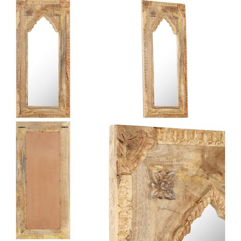 Miroir 50x3x110 cm Bois de manguier massif - Miroir Mural - Miroir Deco - Miroir Design - Miroir Bois - Miroir Vintage - Home & Living (1/5)