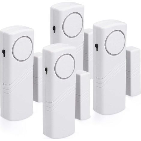 Alarme Porte et Fenêtre - Lot 4x Alarme Sans Fil Anti-Intrusion - Sécurité Maison Contre Cambriolage - Fonctionnement Magnétique - 100 dB (1/4)