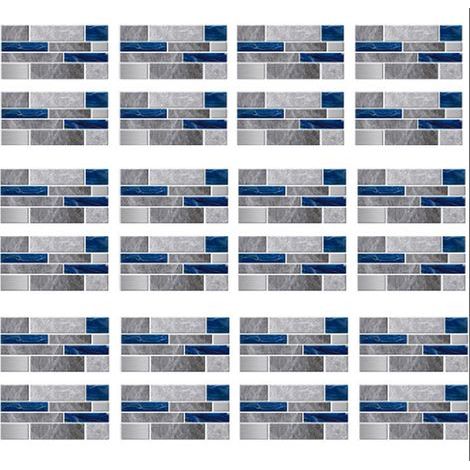 Stickers muraux carrelage - 10x20cm - 24 pièces - Décor effet marbre (1/5)