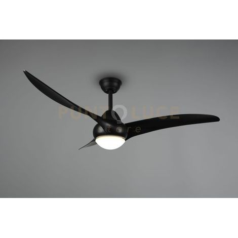 ALESUND VENTILATORE DA SOFFITTO CON PLAFONIERA LED 20W 2300lm, 2700+4000+6000K NERO OPACO CON TELECOMANDO MULTIFUNZIONE REGOLAZIONE 3 INTENSITA' E TEMPERATURA DI COLORE E TIMER D. 145CM