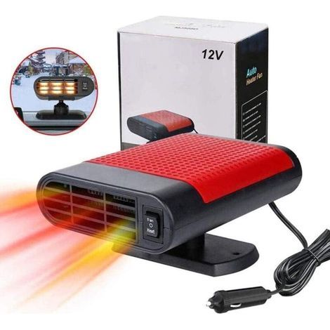car plug in fan portable car heater Car Heater Portable Car Heater,12V 150W Fast Heating Car Windscreen Heater Fan Defogger Defroster Plug In Cigarette Lighter 2 In 1 Heating-red (1/5)