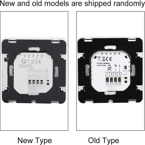 Programmierbarer Heizungsthermostat mit LCD-Anzeige (16 A) – Elektrisches Display mit 6 Temperaturstufen – 85 x 85 mm, Weiß – 200–240 V AC