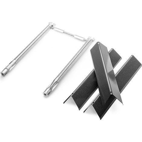 通用 7635 Flavorizer Bars & 69785 Burner Tubes Pièces de Rechange pour Weber Spirit 200 Series, Spirit I & II E210/220 S210 S220 (Up Front Control), Aroma Bars Burner Remplacement pour Spirit 200