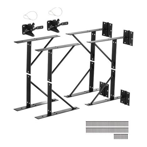 Escuadra para Marco de Puerta Anti Hundimiento 305 x 195 x 38 mm 2 Juegos Soporte de Esquina de Hierro, Puertas de Cobertizo, Puertas de Corral, Puertas de Entrada, Puertas de Establo, Negro (1/5)