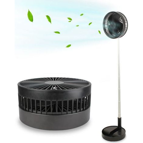 Ventilateur sur pied sans fil rechargeable – 4 vitesses – Autonomie 3 à 9 heures – Dimensions ajustables 19,7 x 97,4 cm – Silencieux 30 dB (1/5)