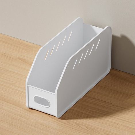 Organizador grande de plástico para armarios de cocina: cesta apilable inclinada con asas，multifuncional. Ideal para especias (1/5)