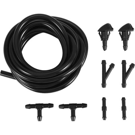 Ensemble de gicleurs de lave-glace réglables à double orifice, tuyau de 2 mètres et 6 connecteurs pour HONDA 76810-S10-A02 (1/5)