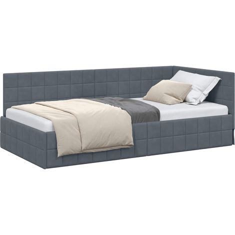 Estructura de cama en esquina Gris oscuro 100 cm x 200 cm vidaXL (1/5)