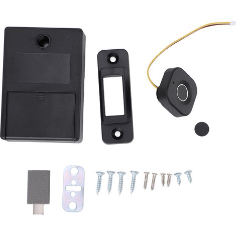 Serrure à empreinte digitale pour armoire, réponse rapide, rechargeable par USB, protection de la vie privée pour armoire, casier, placard (1/5)