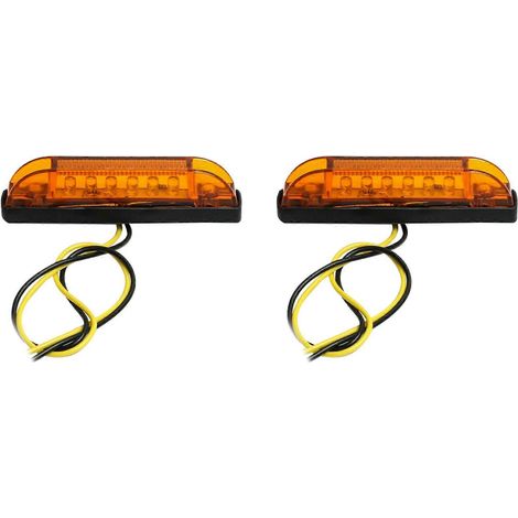 Stück 4 Zoll bernsteinfarbene LED-Lichtleiste 12 V versiegelt 6 LED Wohnmobil Marine Boot()