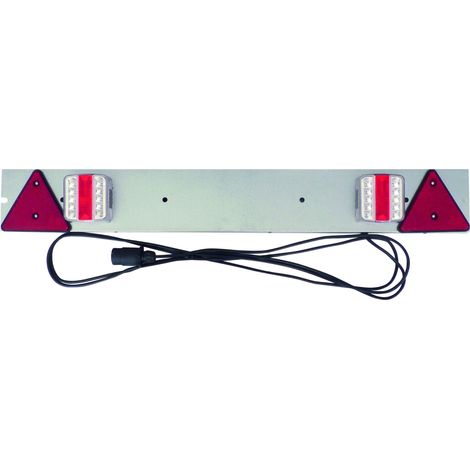 Rampe d'éclairage arrière LED 1m pour remorque bagagère – 4 fonctions – Tension 12V – Longueur câble 4m – Prise 7 plots – Sodiflash (1/2)