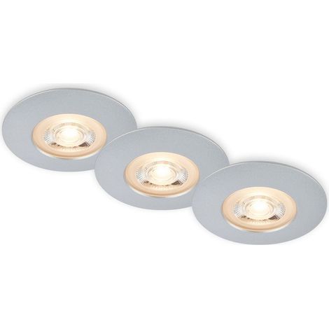 LED Einbauleuchten, chrom-matt, IP65, 3xLED/5W