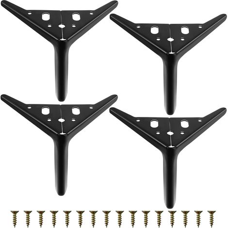 Pieds De Meuble - Triangle Métal 18 Cm - Galvanoplastie Dorée - Pour Armoire Canapé Table Basse Meuble Tv - Lot De 4