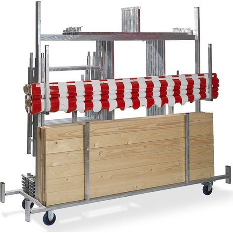 Chariot de transport pour étal de marché - en acier galvanisé - pour 5 pièces - Feros (1/2)