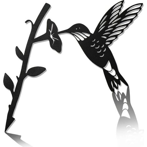 Metallener Kolibri als Gartendekoration, Kolibri-Silhouette, Baumskulptur, Gartenhof- und Landschaftsdekoration, Vogelkunst, Geschenkidee