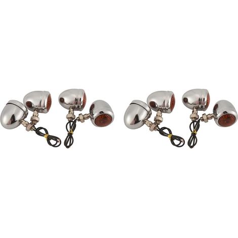 Lot de 8 ampoules LED chromées pour clignotants de moto Harley Cafe Racer (1/5)