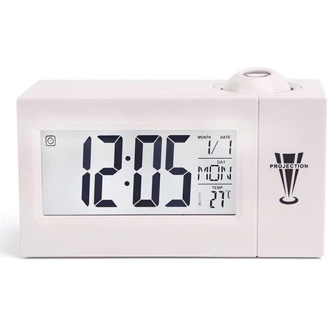 Projection numérique Réveil Thermomètre Date de Bureau d'affichage Calendrier du projecteur (1/5)