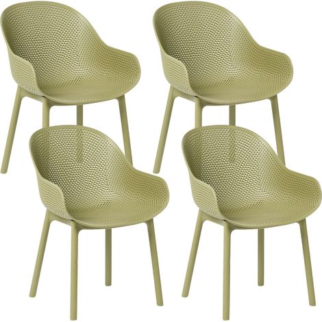 Gartenstuhl 4er Set TIGGIANO Olivgrün