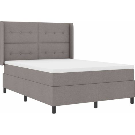 Maison Exclusive - LED Boxspringbett mit Matratze Taupe 140 x 200