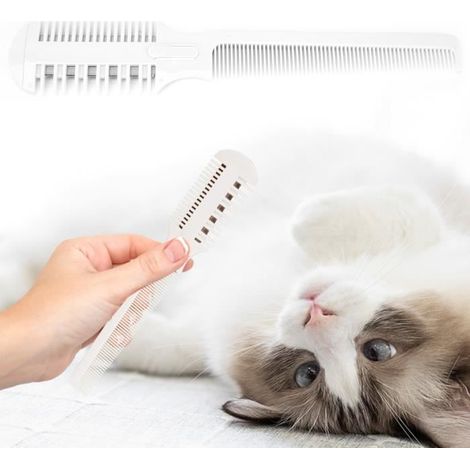 keenso Peigne de coupe de poils d'animaux Tondeuse à Poils Animaux de Compagnie Peigne Rasoir de Toilettage animalerie brosse (1/4)