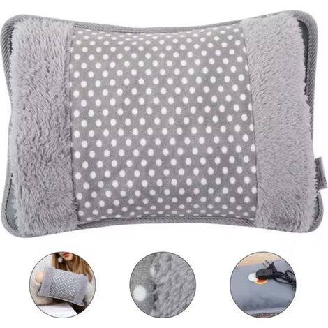 Bouillotte électrique rechargeable, avec housse, pour adulte et bébé, beige (1/5)
