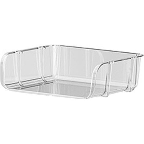 Bureau Transparent Rangement Fournitures Support Empilable Classeur Documents Organiseur S 26,5x20,2x8 cm (1/5)