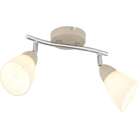 Deckenleuchte Deckenlampe Wohnzimmerlampe 2-Flammig Sand Metall L 25 cm (1/5)