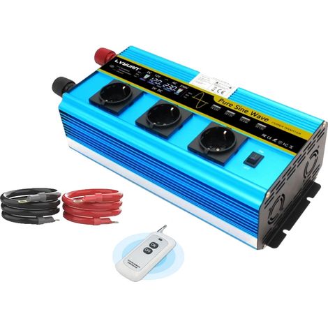Onduleur à onde sinusoïdale pure, compatibilité avec les prises européennes, 12V-220V-6000W (1/2)