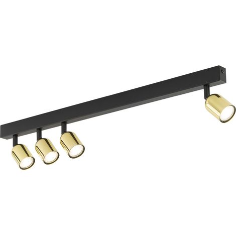 Plafonnier réglable Métal longueur 94 cm Noir Or (1/5)