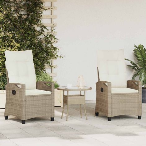 Gartenstuhl 2 pcs Beige und Creme 56 x 60 x 112 cm
