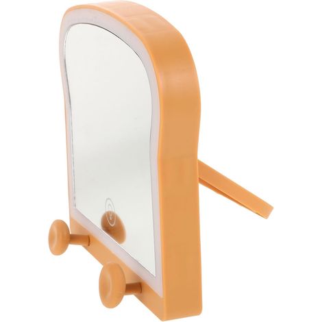 Miroir de maquillage de bureau pliable, cadre beige, miroir compact pour coiffeuse, pour la chambre et les voyages