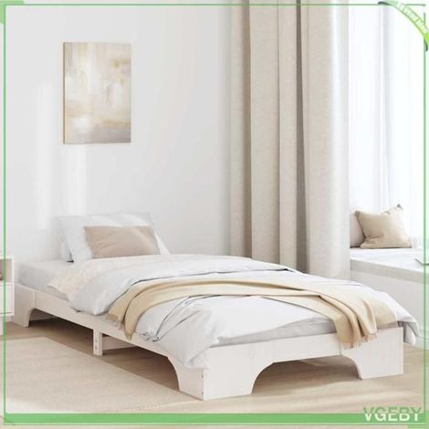 Cadre de lit - ABI - Blanc - Pin massif - 100 x 200 cm (1/5)