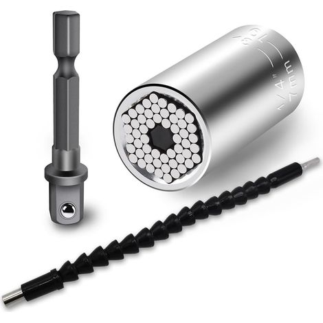 Bussola universale, adattatore multifunzione per trapano elettrico da 1/4" a 3/4", con cacciavite esagonale flessibile da 6,35 mm (1/5)