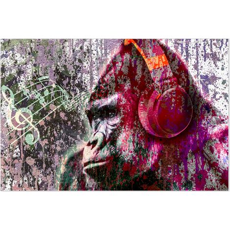 Affiche Pop art gorille et casque audio - 60x40cm - made in France (1/5)