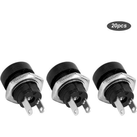 20 embases jack femelles DC-022B à visser sur panneau, connecteur d'alimentation en cuivre avec écrou, lot de 20 (1/5)