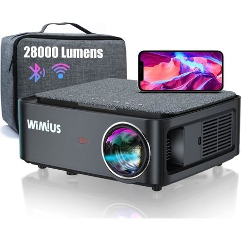 Vidéoprojecteur Full HD 1080P 35000 lumens – WiFi 5G et Bluetooth 5.2 – Zoom numérique 50% – Correction trapézoïdale 4 points