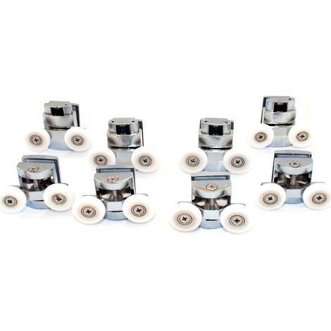 Idralite – Roulette de remplacement pour verre cabine de douche – Lot de 8 pièces – Roues doubles 6 mm – Compatible modèles Arkansas