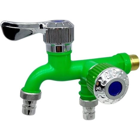 Grifo multifuncional para lavadora con 4 boquillas y cabezal doble de plástico, nuevo grifo de doble función, con dos parasoles, resistente a las heladas y al calor.