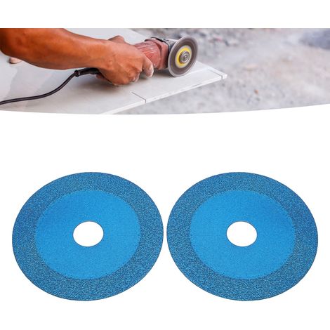 Lot de 2 disques à polir le verre, abrasifs diamantés, largeur 15 mm, diamètre intérieur 20 mm, diamètre extérieur 100 mm, épaisseur 1 mm. Disque de polissage bleu foncé pour carrelage, jade, cristal (1/5)