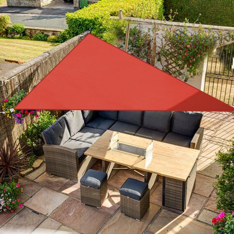 Terracotta Sun Shade Sail Garden Patio Sunscreen Awning Canopy 98% UV Block Outdoor Triangle 2x2x2m (1/5)