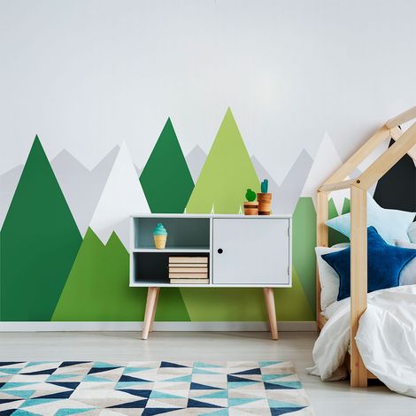 Stickers muraux enfants - Décoration chambre bébé - Autocollant Sticker mural géant enfant montagnes scandinaves EKA - 50x75cm (1/5)