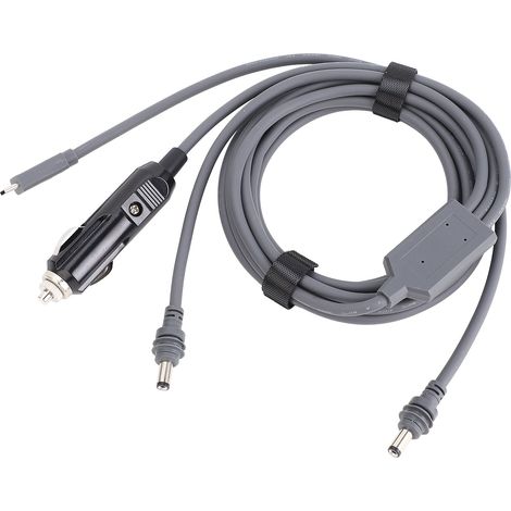 Câble d'alimentation CC de 3 m (9,84 pi) pour mini-antenne parabolique, adaptateur de voiture USB-C 12 V/24 V, câble de charge étanche compatible avec les alimentations PD de 65 W (1/5)