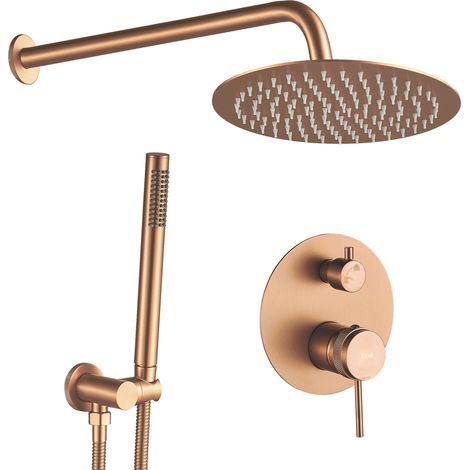 CONCEALED SHOWER SET REA LUNGO  BRUSH COPPER