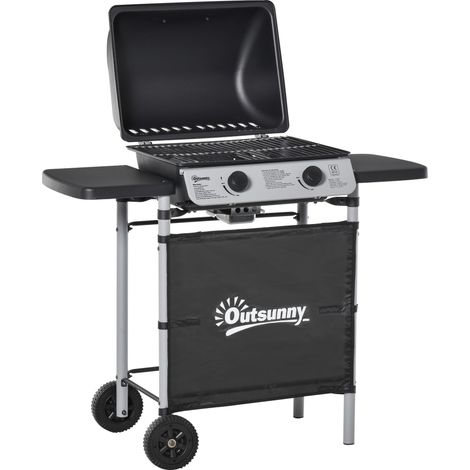 Gasgrill mit Deckel, 5,6 kW Brenner, Grill auf Rädern, 104 x 49 x 99 cm