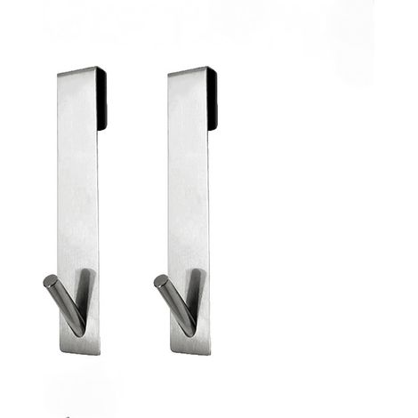 Sollbry Stück Glas-Duschwandhaken, Edelstahl-Duschhaken, Badezimmer-Handtuchhalter ohne Bohren, Duschtürhaken, zum Aufhängen von Duschgarnitur, Handtuch (Silber) (1/3)