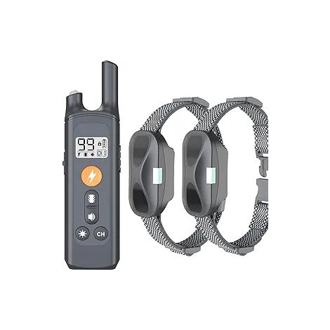 Elektrisches Hundeerziehungshalsband mit Fernbedienung, 4 Trainingsmodi, wiederaufladbares und wasserdichtes Schockhalsband, ultralange Reichweite: 800 Meter (2er-Pack)
