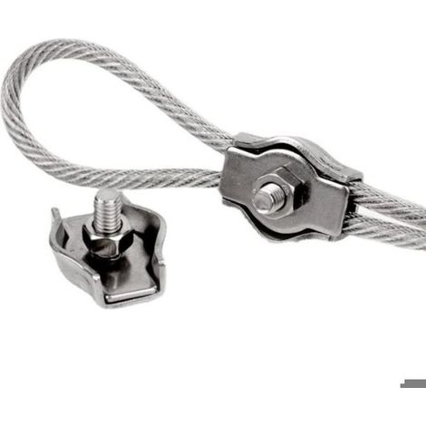 Lot 24 serre-câbles inox – pour câbles 3 mm – 17,8x14 mm – chantier (1/4)